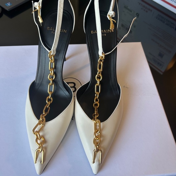 BALMAIN Sync Leather Stilettos With Pointed Toe - Picture 9 of 12